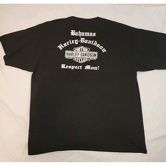 Harley Davidson T Shirt Mens 2XL Black Bahamas 2009 Skull Cotton - Picture 6 of 7